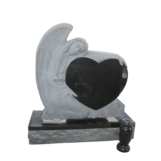 Black Granite Angel Holding Heart Headstones Buy Angel Headstone
